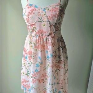 Womens Xhilaration Spaghetti Strap Floral Dress Pink S